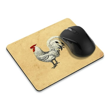 WIRESTER 8.66x7.08 in Rectangle Mouse Pad with Non-Slip Rubber Base for Computers, Laptop, Office & Home - Vintage Country Rooster Chicken