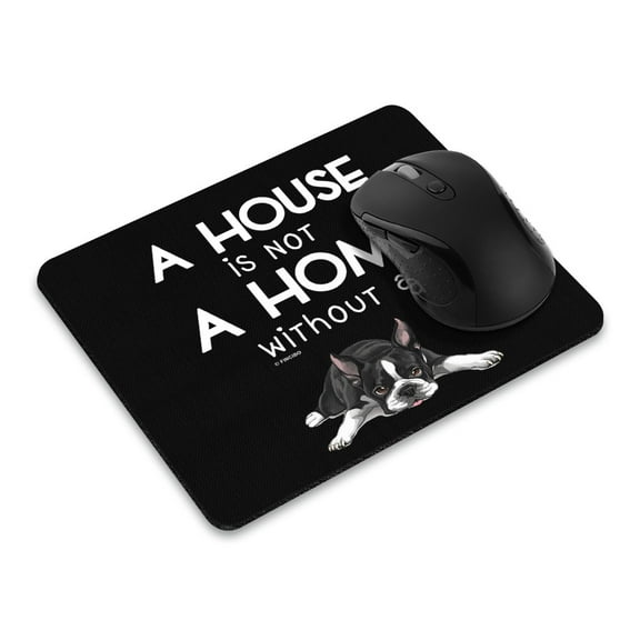 WIRESTER 9.5x7.88 in Rectangle Mouse Pad with Non-Slip Rubber Base for Computers, Laptop, Office & Home - A House Is Not A Home Without A Boston Terrier Dog