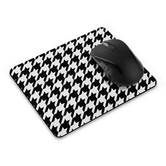 WIRESTER 8.66x7.08 in Rectangle Mouse Pad with Non-Slip Rubber Base for Computers, Laptop, Office & Home - Black Houndstooth