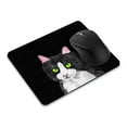 thumbnail image 1 of WIRESTER 8.66x7.08 in Rectangle Mouse Pad with Non-Slip Rubber Base for Computers, Laptop, Office & Home - Black White Tuxedo Cat Vector Portrait, 1 of 5
