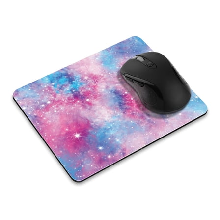WIRESTER 8.66x7.08 in Rectangle Mouse Pad with Non-Slip Rubber Base for Computers, Laptop, Office & Home - Blue Pink Galaxy Space
