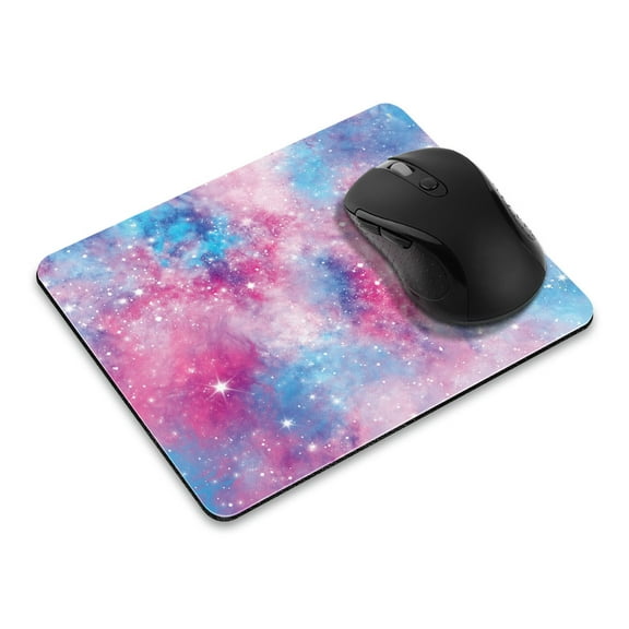 WIRESTER 8.66x7.08 in Rectangle Mouse Pad with Non-Slip Rubber Base for Computers, Laptop, Office & Home - Blue Pink Galaxy Space