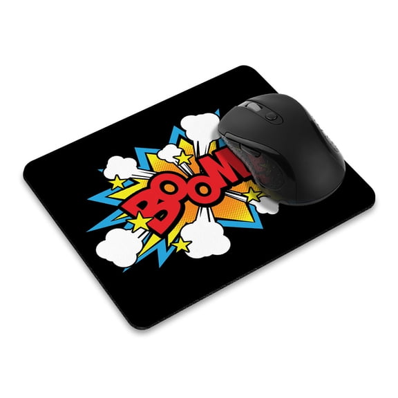 WIRESTER 8.66x7.08 in Rectangle Mouse Pad with Non-Slip Rubber Base for Computers, Laptop, Office & Home - Boom
