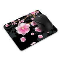 WIRESTER 8.66x7.08 in Rectangle Mouse Pad with Non-Slip Rubber Base for Computers, Laptop, Office & Home - Falling Pink Flower