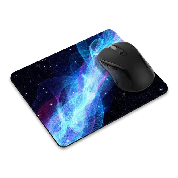 WIRESTER 8.66x7.08 in Rectangle Mouse Pad with Non-Slip Rubber Base for Computers, Laptop, Office & Home - Glowing Space Wave