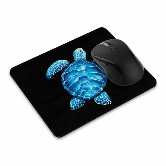 WIRESTER 8.66x7.08 in Rectangle Mouse Pad with Non-Slip Rubber Base for Computers, Laptop, Office & Home - Ocean Blue Sea Turtle