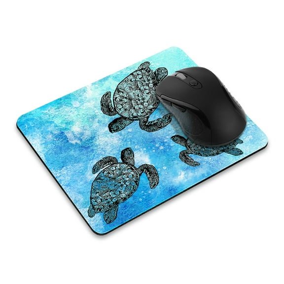 WIRESTER 8.66x7.08 in Rectangle Mouse Pad with Non-Slip Rubber Base for Computers, Laptop, Office & Home - Ocean Sea Turtle