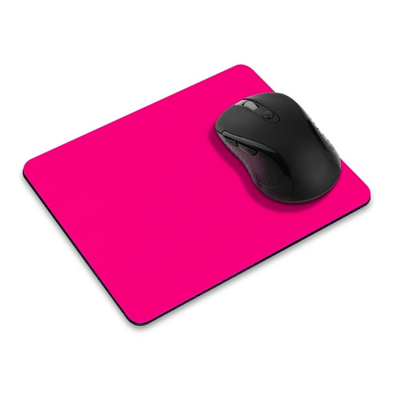 WIRESTER 8.66x7.08 in Rectangle Mouse Pad with Non-Slip Rubber Base for Computers, Laptop, Office & Home - Solid Hot Pink