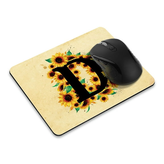 WIRESTER 8.66x7.08 in Rectangle Mouse Pad with Non-Slip Rubber Base for Computers, Laptop, Office & Home - Sunflower Vintage D