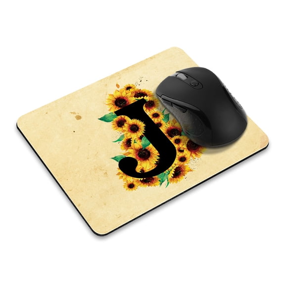 WIRESTER 8.66x7.08 in Rectangle Mouse Pad with Non-Slip Rubber Base for Computers, Laptop, Office & Home - Sunflower Vintage J