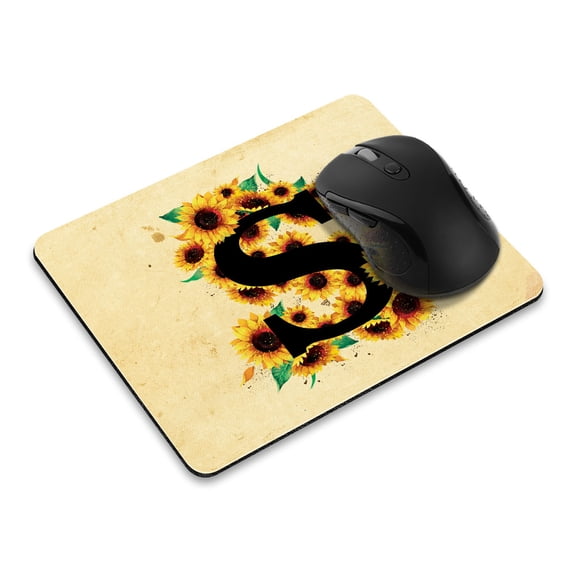 WIRESTER 9.5x7.88 in Rectangle Mouse Pad with Non-Slip Rubber Base for Computers, Laptop, Office & Home - Sunflower Vintage S