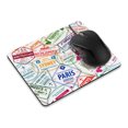 thumbnail image 1 of WIRESTER 8.66x7.08 in Rectangle Mouse Pad with Non-Slip Rubber Base for Computers, Laptop, Office & Home - Unisex Passport Travel Stamps Pattern, 1 of 5