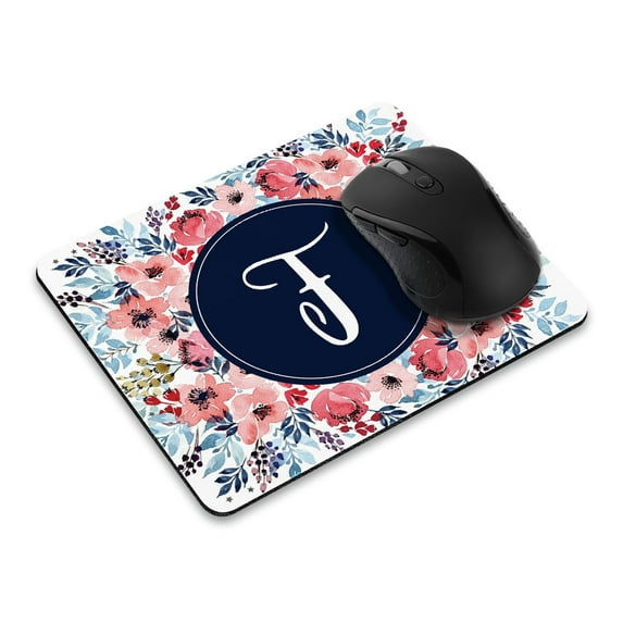 WIRESTER 8.66x7.08 in Rectangle Mouse Pad with Non-Slip Rubber Base for Computers, Laptop, Office & Home - Watercolor Flower F