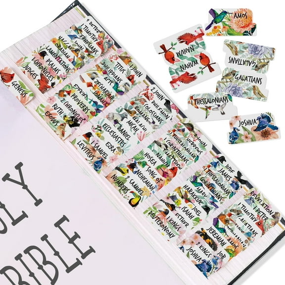 WIRESTER 80 Tabs, Birds, Laminated Bible Tabs for Women and Men, Bible Tabs for Study Bible