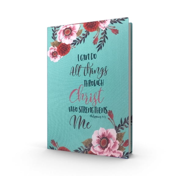WIRESTER 9x11 Inches Stretchable Book Sox Cover 6x9 Inch, Washable Reusable Fabric Textbook Covers for Hardcover Books up to 11 x 13 Inches – Christian Bible Verses Philippians 4:13