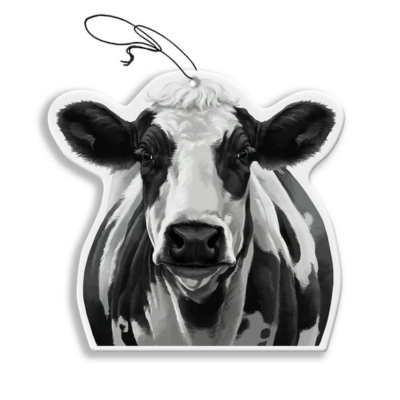 WIRESTER Air Freshener Hanging for Car, Office, Home & Ornaments - Black Spot Cow Full Face