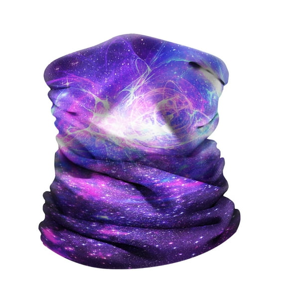 WIRESTER Bandana Seamless Tube Mask, Headwear, Scarf for Wear Face Coverings, Running, Cycling, Fishing, UV Protection - Purple Stardust Boom