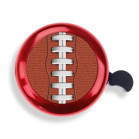 WIRESTER Bicycle Bell Aluminum Alloy Mini Bike Bell With Ring Horn Accessories for Adults Men Women Kids Girls and Boys - Football Pattern