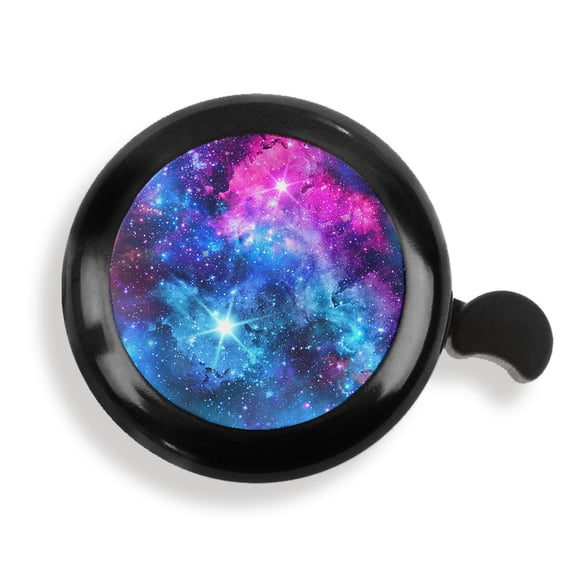 WIRESTER Bicycle Bell Aluminum Alloy Mini Bike Bell With Ring Horn Accessories for Adults Men Women Kids Girls and Boys - Celestial Blue Purple Galaxy
