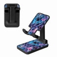 thumbnail image 1 of WIRESTER Black Foldable Phone Stand for Desk, Adjustable Portable Cell Phone Holder for iPhone 17, 16, 15, 14 and Android Smartphones - Mosaic Mermaid Scale, 1 of 6