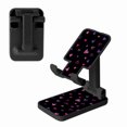 thumbnail image 1 of WIRESTER Black Foldable Phone Stand for Desk, Adjustable Portable Cell Phone Holder for iPhone 17, 16, 15, 14 and Android Smartphones - Purple Tone Hearts Pattern, 1 of 6