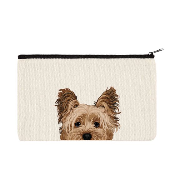 WIRESTER Canvas Cosmetic Bag, Makeup Bag, Cosmetic Pouch for Women - Animal Yorkshire Terrier Dog