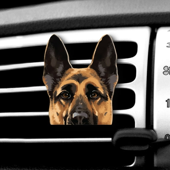 WIRESTER Car Air Freshener Fragrance Vent Clip Decoration, Black Tan German Shepherd Dog