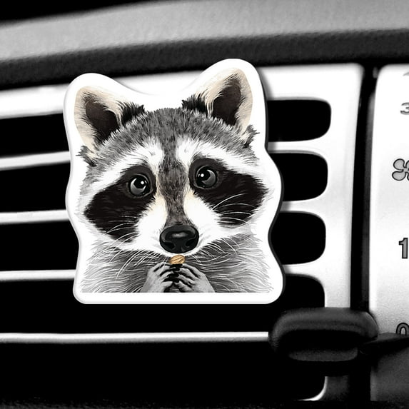 WIRESTER Car Air Freshener Fragrance Vent Clip Interior Decoration for Cars with Lemon Scented Pad - Raccoon