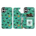 thumbnail image 1 of WIRESTER Case with Card Holder, RFID Blocking Wallet Case Durable PU Leather Kickstand Slim Heavy Duty Shockproof Protective Case for Apple iPhone 16 6.1" 2024, Chicken Pattern, 1 of 7