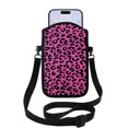 thumbnail image 1 of WIRESTER Cell Phone Pouch Sleeve Case for with Adjustable Crossbody Strap Neck Lanyard for Women Men Working Walking Travelling - Black/Hot Pink Leopard, 1 of 5