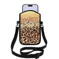 thumbnail image 1 of WIRESTER Cell Phone Pouch Sleeve Case for with Adjustable Crossbody Strap Neck Lanyard for Women Men Working Walking Travelling - Gold Glitter Sparkle With Black Yellow Glitter Leopard, 1 of 5