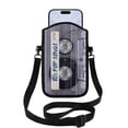 thumbnail image 1 of WIRESTER Cell Phone Pouch Sleeve Case for with Adjustable Crossbody Strap Neck Lanyard for Women Men Working Walking Travelling - Retro Clear Cassette Tape Pop Songs, 1 of 5
