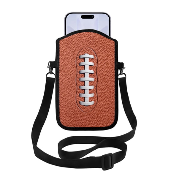 WIRESTER Cell Phone Pouch Sleeve Case for with Adjustable Crossbody Strap Neck Lanyard for Women Men Working Walking Travelling - Football Pattern