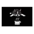 thumbnail image 1 of WIRESTER Coffee Mat - Coffee Bar Mat for Countertops Absorbent Hide Stain Rubber Backed Dish Drying Mat for Kitchen Counter - Boston Terrier Dog Lying Down Looking Up With Coffee, 1 of 7