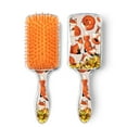 thumbnail image 1 of WIRESTER Confetti Glitter Detangling Rectangle Shaped Hair Brush With Long Soft Nylon Bristles for Curly, Frizzy, Thick Hair Baby Kids Girls Christmas Holiday Gift - Red Fox Funny Playful Postures, 1 of 2