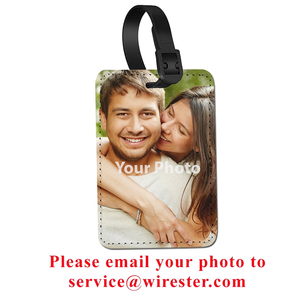  2pcs Leather Luggage Tag, Baggage Address Tags with