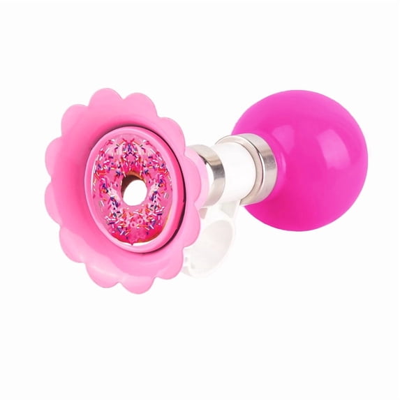 WIRESTER Cute Bike Horn Bell for Kids & Adults, Bicycle Handlebar Air Horn, Bike Accessory for Tricycles, Balance Bikes & Scooters - Pink Donut