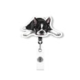 thumbnail image 1 of WIRESTER Design Acrylic Key Card Holder Belt Clip Reel Id Badge Retractable - Boston Terrier Dog Lying Down Looking Up, 1 of 5