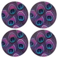 thumbnail image 1 of WIRESTER Drink Round Fabric Felt Neoprene Coasters Set of 4pcs, Peacock Feathers, 1 of 4
