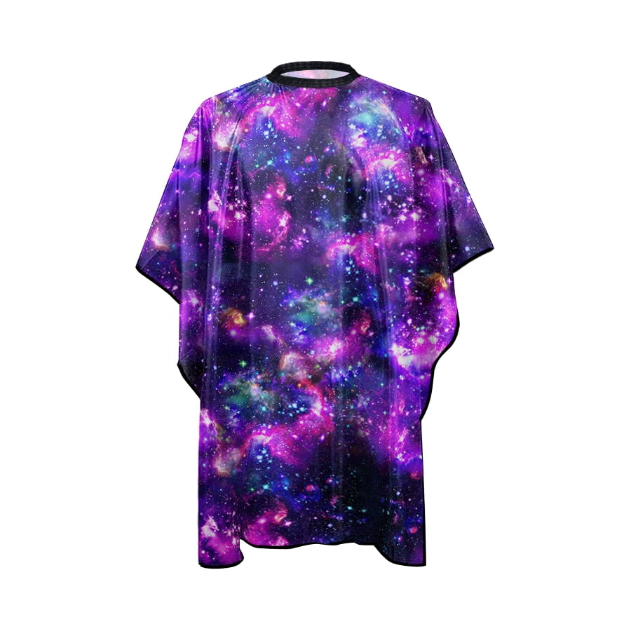 WIRESTER Hair Salon Capes with Snap Closure Waterproof Hairdressing Styling Hair Cutting Coloring Cape for Barber Hairdressers - Purple Nebula Galaxy