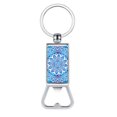 thumbnail image 1 of WIRESTER Household Kitchen Tools Keychains Metal Bottle Opener With Key Ring - Blue & White Mandala, 1 of 1