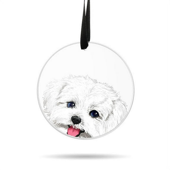 WIRESTER Large 3 inch Acrylic Ready to Hang Ornament, Hanging Ornaments for Christmas Tree Holidays Party Home Office Xmas Tree Decoration Gift - Maltese Dog