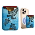 thumbnail image 1 of WIRESTER Leather Magnetic Card Holder Wallet for MagSafe, Cute Stick-On Phone Accessory Compatible with iPhone 17/16/15/14/13/12 Series – Ocean Sea Turtles, 1 of 6