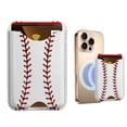 thumbnail image 1 of WIRESTER Leather Magnetic Card Holder Wallet for MagSafe, Cute Stick-On Phone Accessory Compatible with iPhone 17/16/15/14/13/12 Series – Baseball, 1 of 6