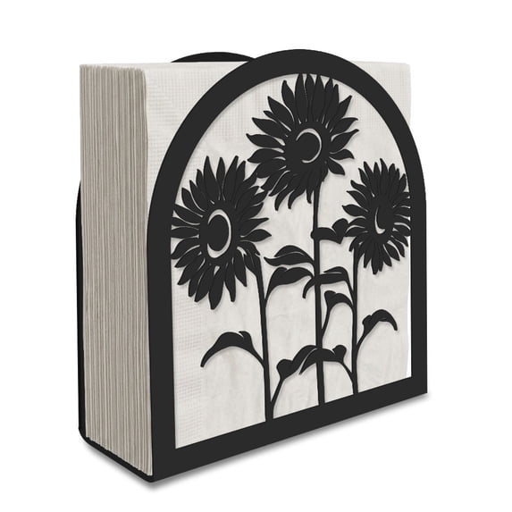 WIRESTER Metal Napkin Holder for Table, Freestanding Paper Napkin Stand for Kitchen, Dining, Restaurant & Parties - Sunflower