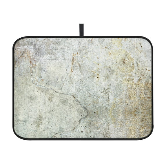 WIRESTER Microfiber Dish Drying Mat, Absorbent Drying Mat for Kitchen Counter, Dishes Drainer Pad Coaster - Abstract Grey Vintage Grunge Wall