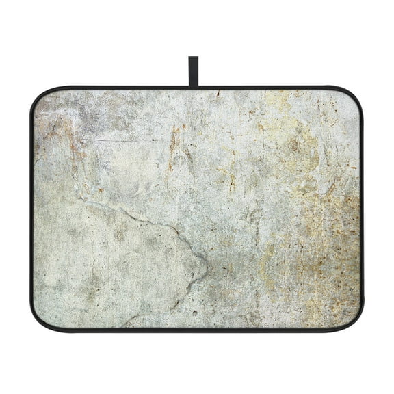 WIRESTER Microfiber Dish Drying Mat, Absorbent Drying Mat for Kitchen Counter, Dishes Drainer Pad Coaster - Abstract Grey Vintage Grunge Wall