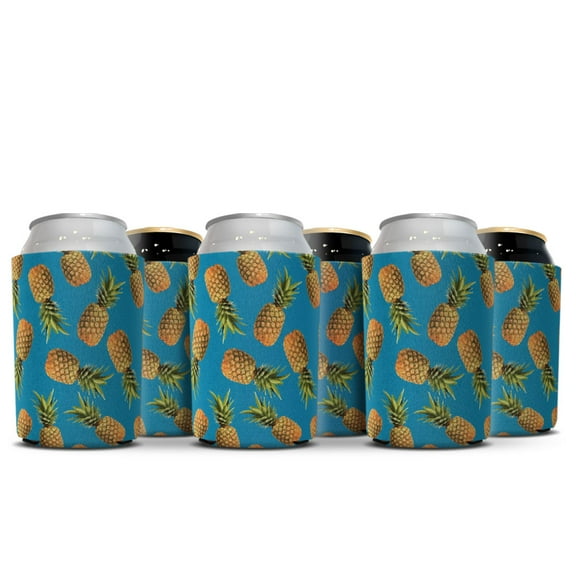 WIRESTER Neoprene Beer & Soda Sleeve Cover, Set of 6 Paradise Pineapples