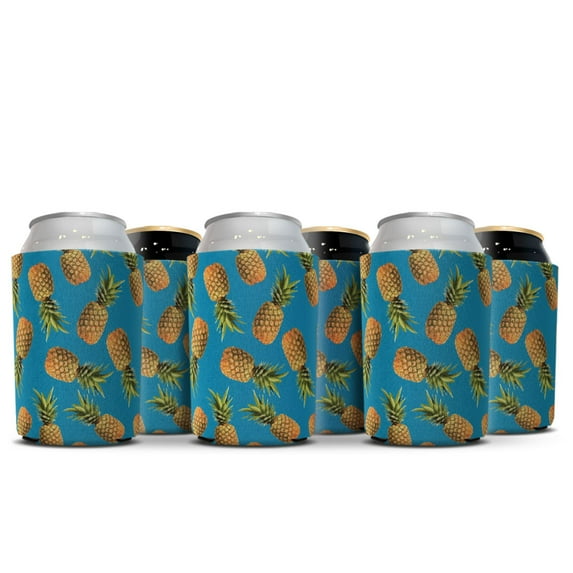 WIRESTER Neoprene Beer & Soda Sleeve Cover, Set of 6 Paradise Pineapples