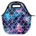 thumbnail image 1 of WIRESTER Neoprene Lunch Tote Bag, Cooler Warm Handbag Pouch, Mosaic Mermaid Scale, 1 of 4